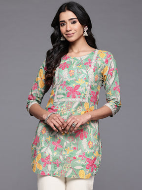 Ahalyaa Floral Printed Pure Cotton Tunic