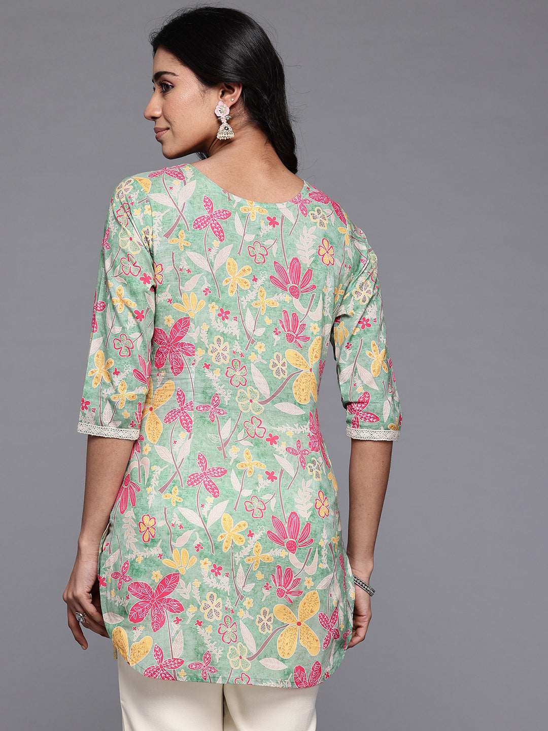 Ahalyaa Floral Printed Pure Cotton Tunic