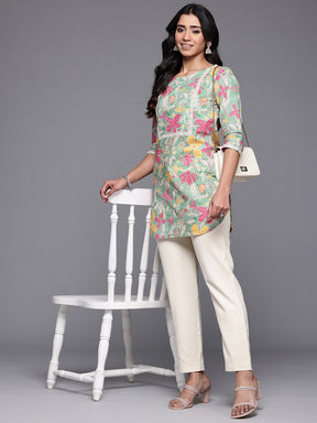 Ahalyaa Floral Printed Pure Cotton Tunic