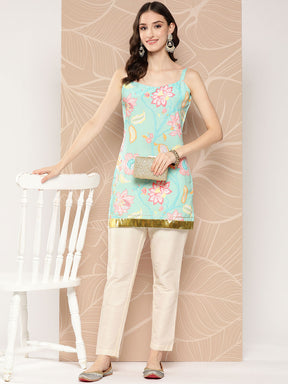 Ahalyaa Floral Print Embellished Tunic