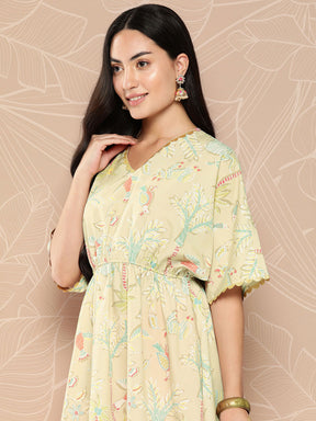 Ahalyaa Gathered Conversational Printed Tunic