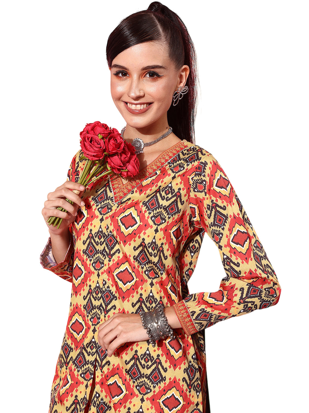 Ahalyaa Women Printed Tunic with Trousers