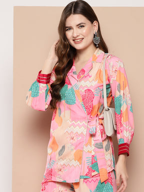 Ahalyaa Women Printed Tunic & Palazzos Co-Ords Set