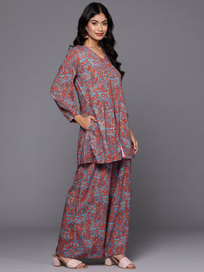 Ahalyaa Women Printed Tunic with Palazzos