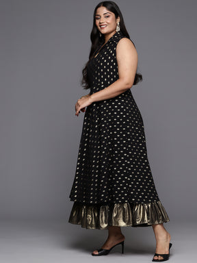 A PLUS BY AHALYAA Ethnic Motifs Printed A-Line Midi Dress