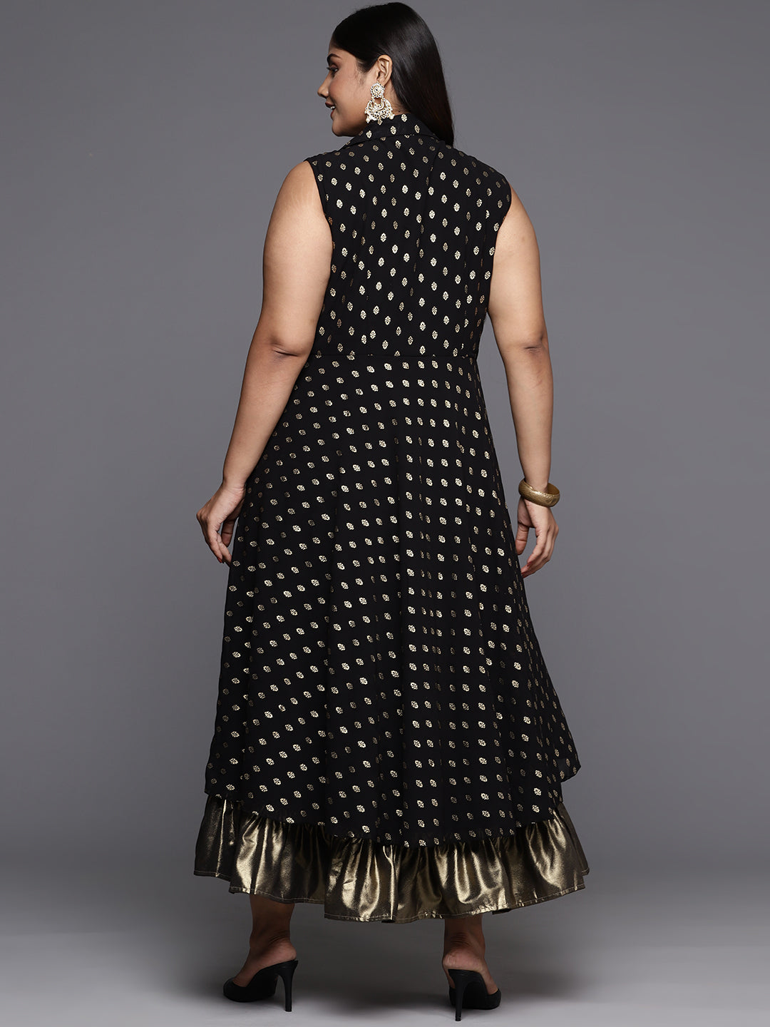 A PLUS BY AHALYAA Ethnic Motifs Printed A-Line Midi Dress