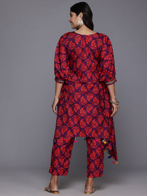 Women Floral Printed Regular Kurta with Trousers