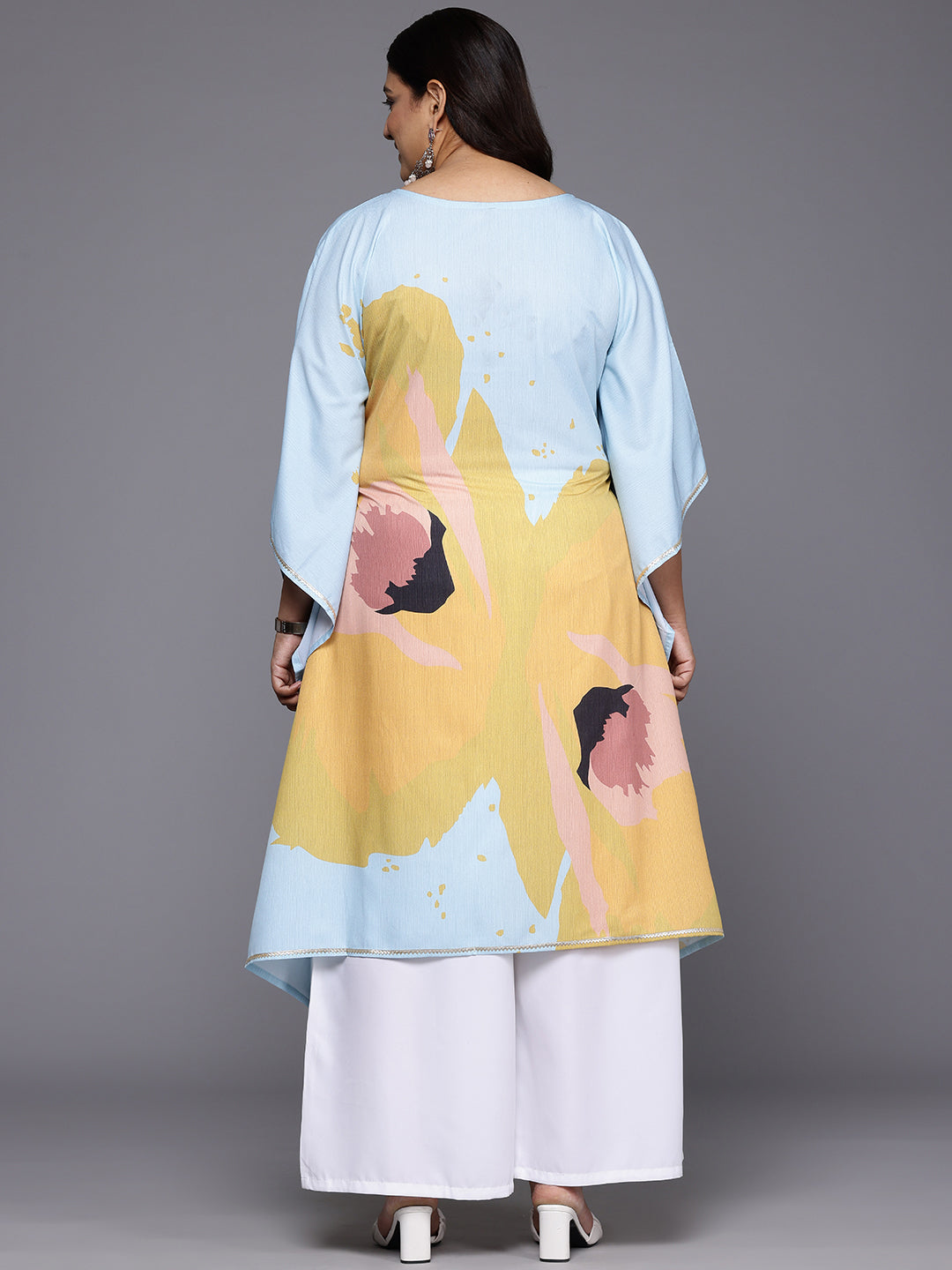 Plus Size Printed Gotta Patti Kurta with Palazzos