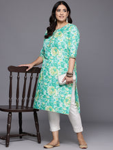 Plus Size Floral Printed Pure Cotton Kurta