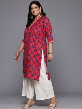 Plus Size Floral Printed Floral Crepe Kurta