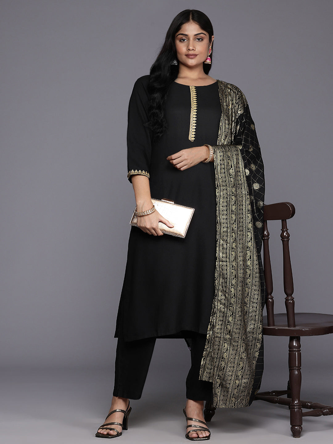 Women Regular Kurta with Trousers & With Dupatta