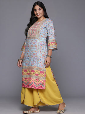 Women Floral Printed Regular Gotta Patti Kurta with Palazzos & With Dupatta