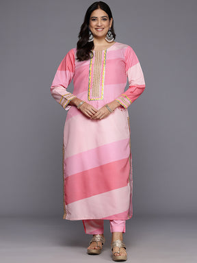 A PLUS BY AHALYAA Women Printed Regular Gotta Patti Kurta with Trousers