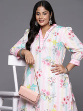 A PLUS BY AHALYAA Women Floral Printed Regular Gotta Patti Kurta with Palazzos