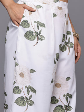 A PLUS BY AHALYAA Plus Size Floral Printed Kurta with Palazzos & With Dupatta