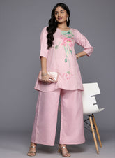 A PLUS BY AHALYAA Floral Printed Sequined Detailed Tunic With Palazzo Co-Ords