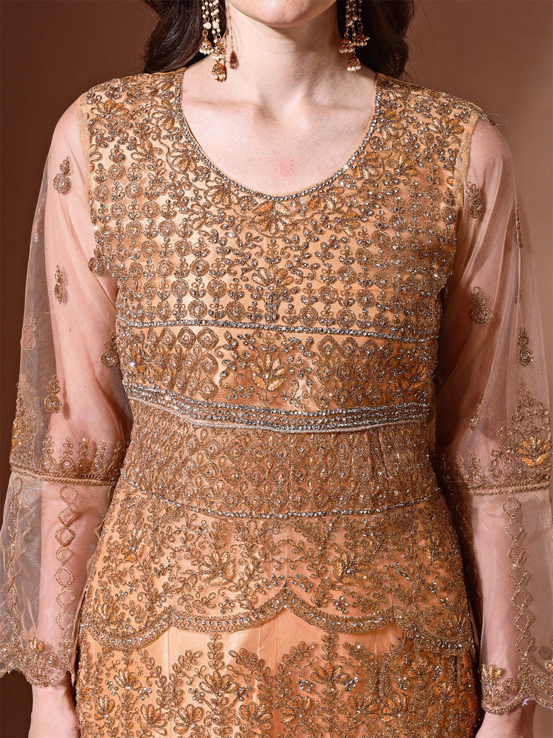 Ahalyaa Embroidered Semi-Stitched Dress Material