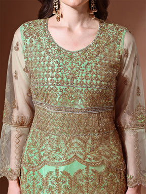 Ahalyaa Embroidered Semi-Stitched Dress Material