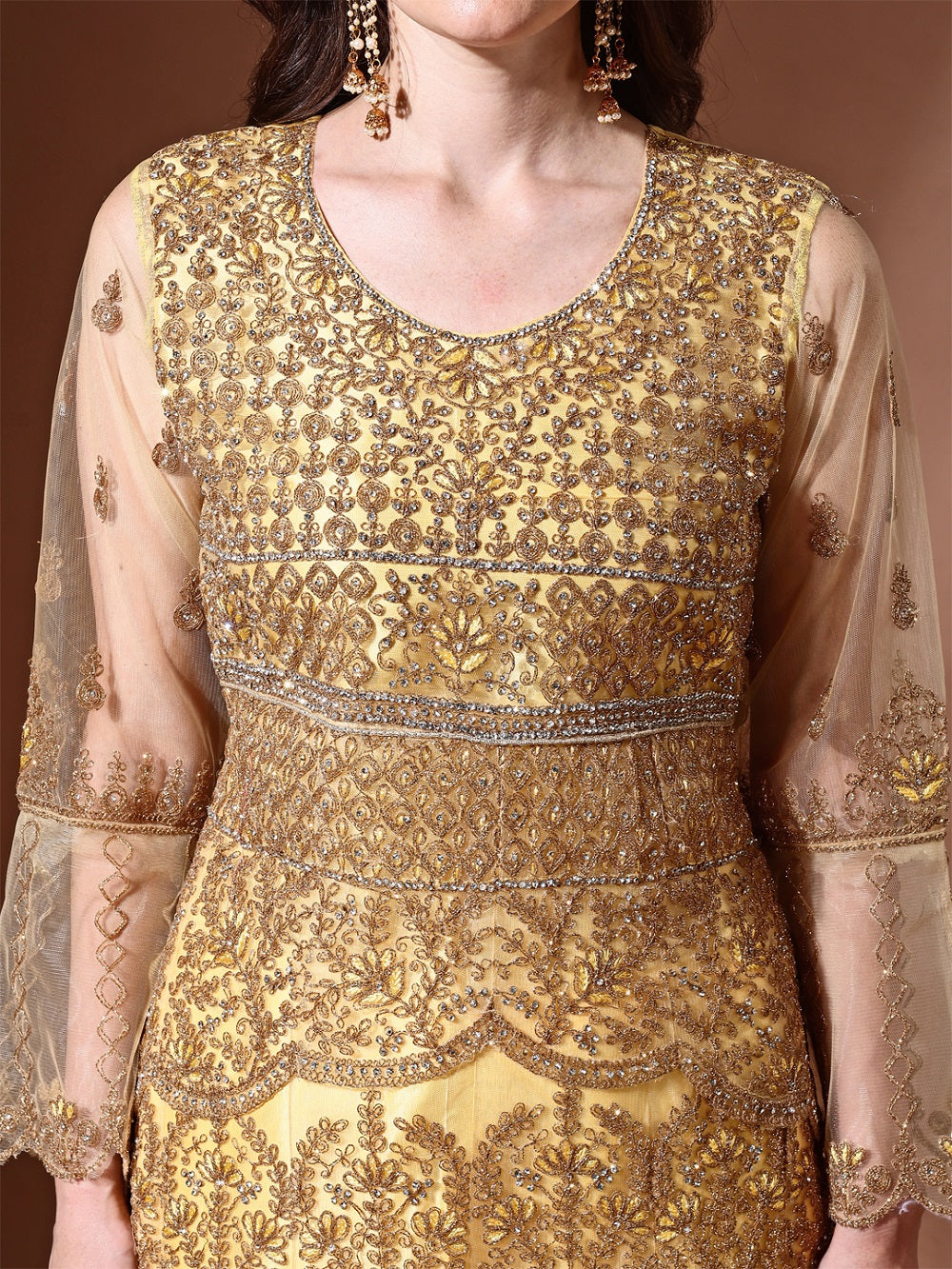 Ahalyaa Embroidered Semi-Stitched Dress Material