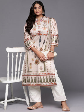 Women Ethnic Motifs Printed Gotta Patti Velvet Kurta