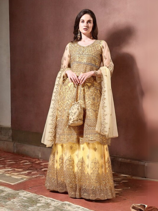 Ahalyaa Embroidered Semi-Stitched Dress Material