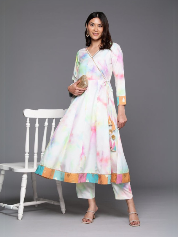 Tie and Dye Crepe Kurta Palazzo Set