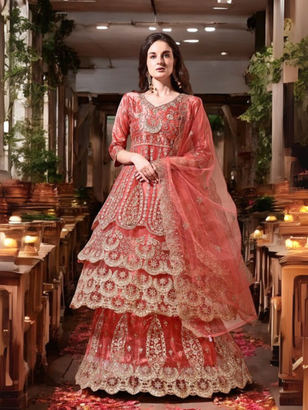 Ahalyaa Embroidered Semi-Stitched Dress Material