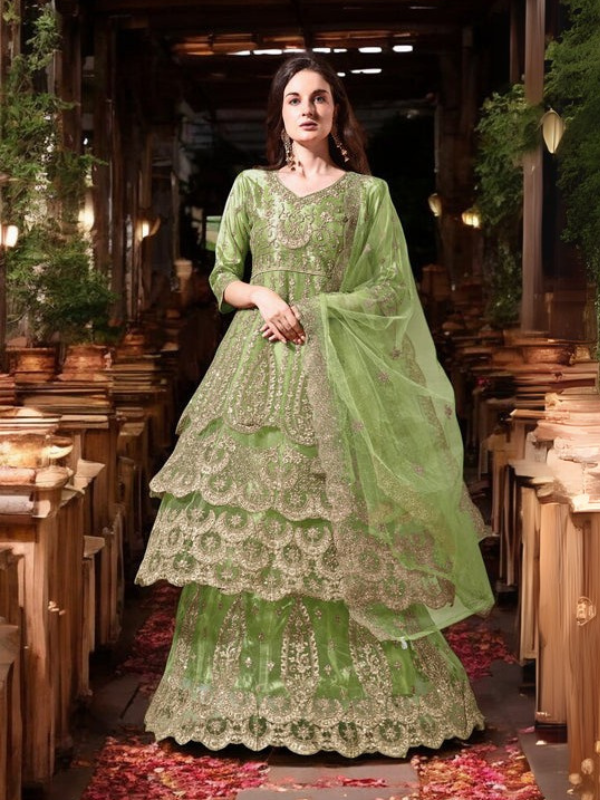 Ahalyaa Embroidered Semi-Stitched Dress Material