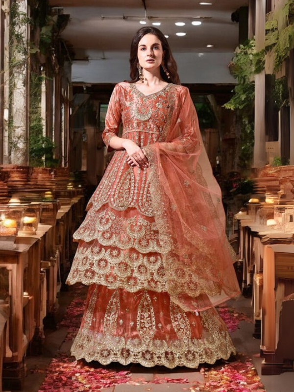 Ahalyaa Embroidered Semi-Stitched Dress Material