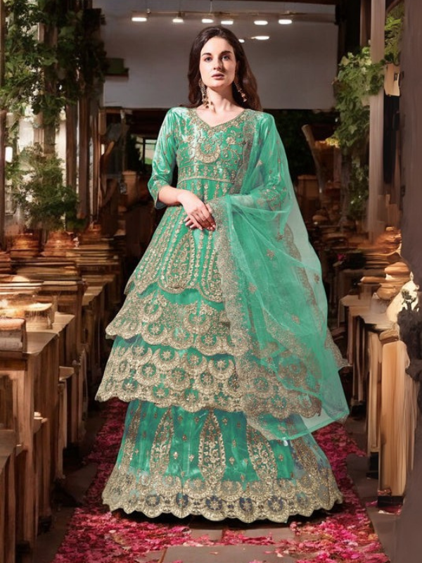 Ahalyaa Embroidered Semi-Stitched Dress Material