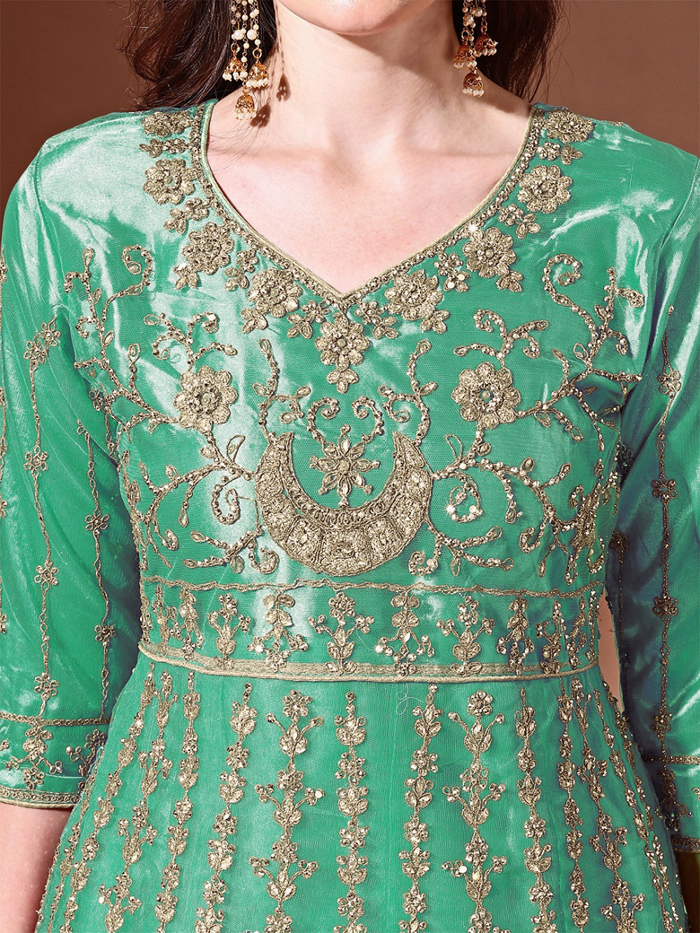 Ahalyaa Embroidered Semi-Stitched Dress Material