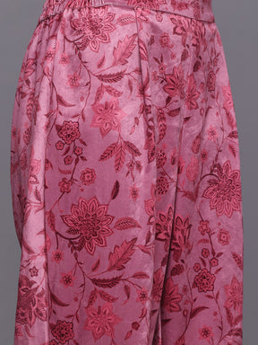 Ahalyaa Floral Printed Sequinned Velvet Kurta with Trousers