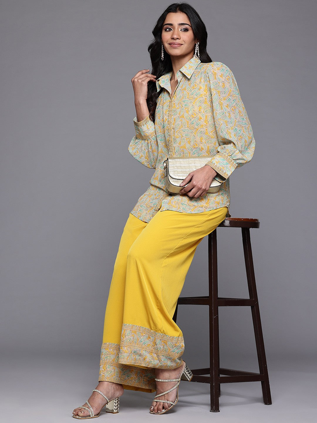 Ahalyaa Printed Shirt With Palazzos