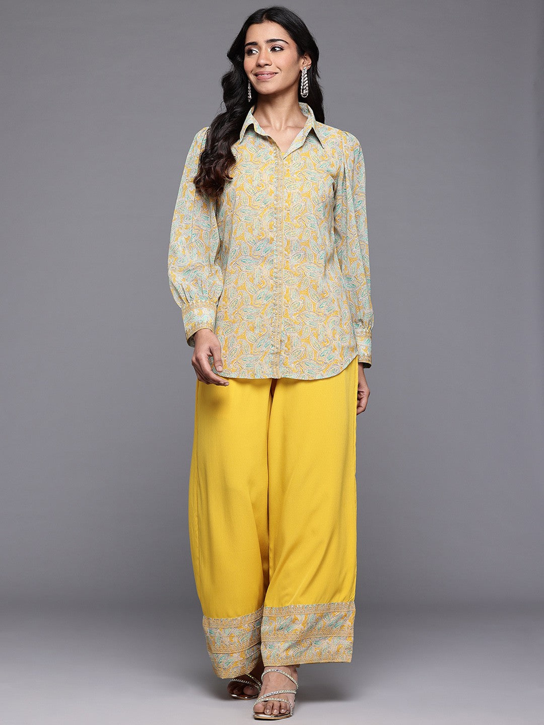 Ahalyaa Printed Shirt With Palazzos