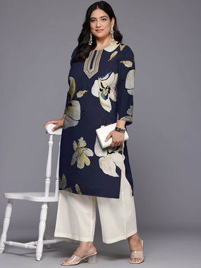 Women Floral Printed Sequinned Floral Georgette Kurta