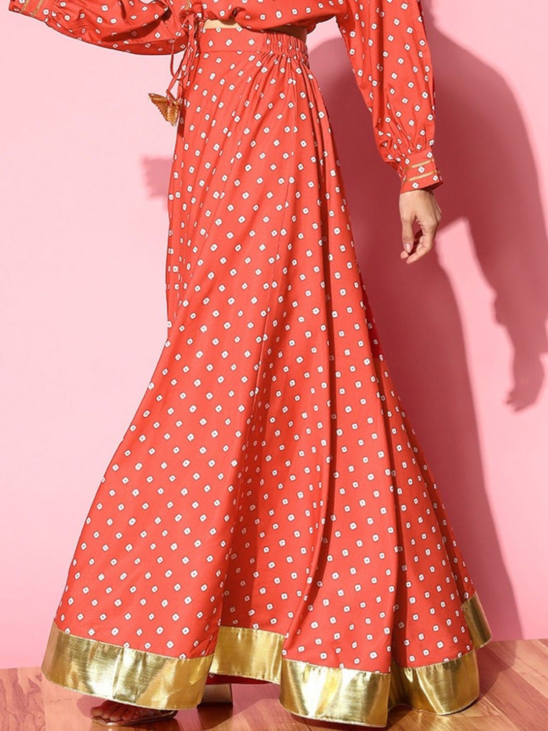 Women Printed Flared Maxi Skirt