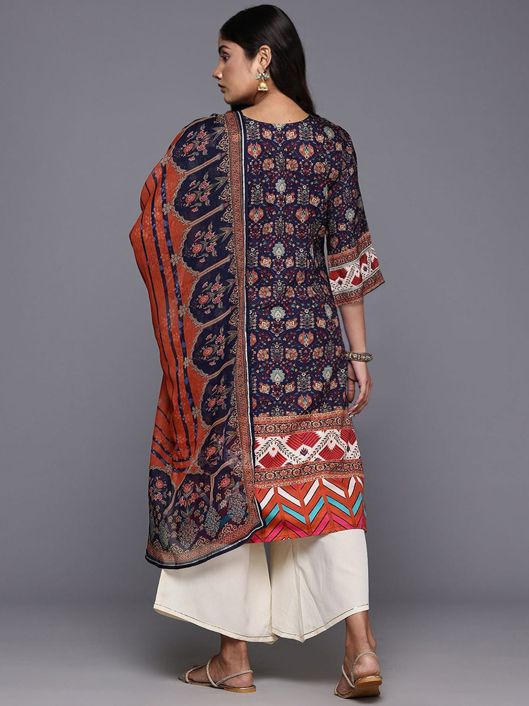 Women Floral Printed Regular Gotta Patti Kurta with Palazzos & With Dupatta