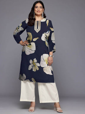 Women Floral Printed Sequinned Floral Georgette Kurta