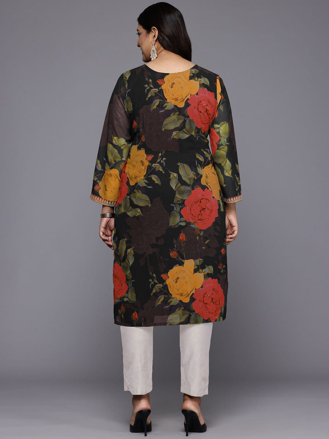 Women Floral Printed Floral Georgette Kurta