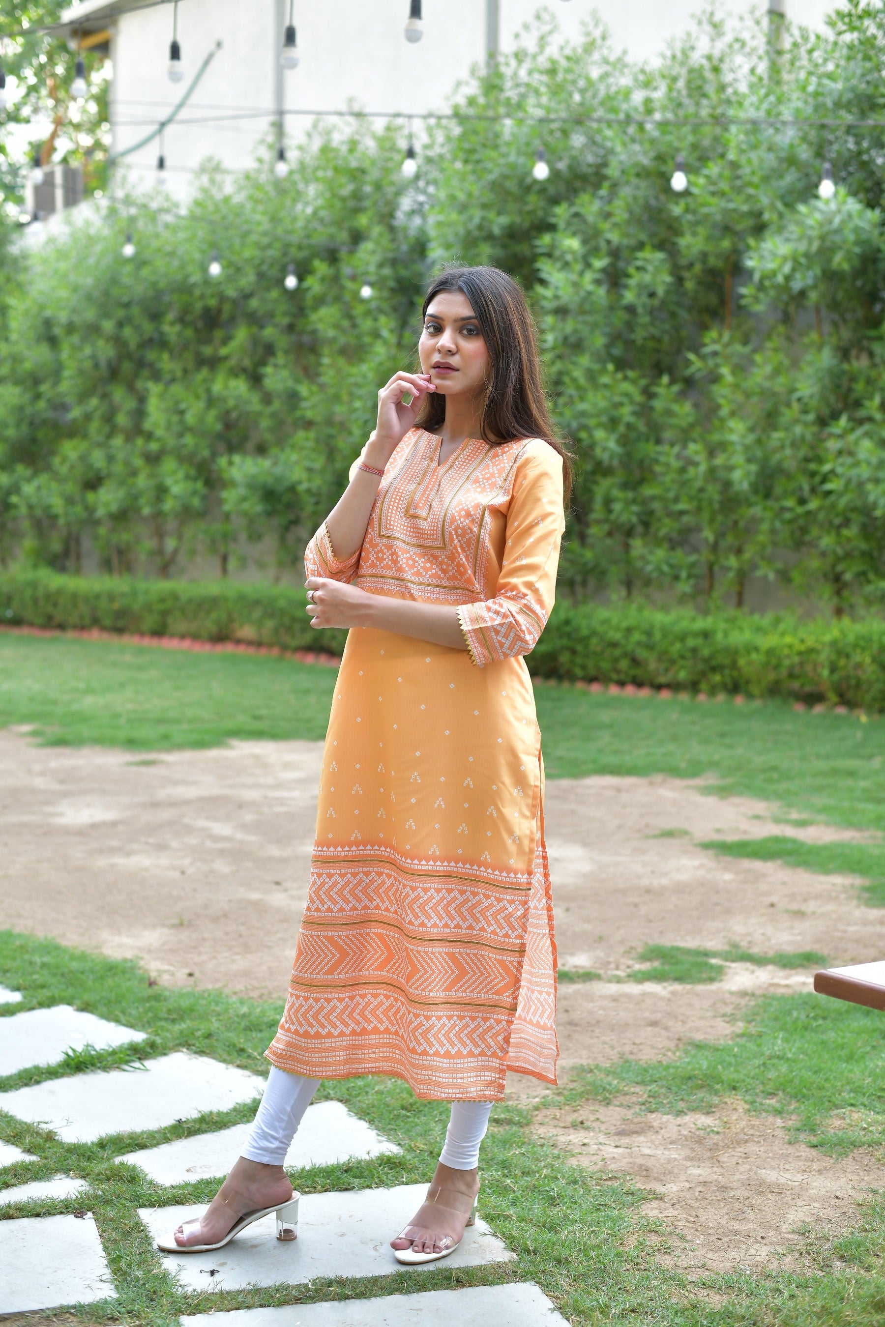 Hand Embroidered Straight Fit Kurta with Pants and Dupatta - Yellow – FASHOR