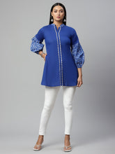 Blue Pure Cotton Printed Tunic